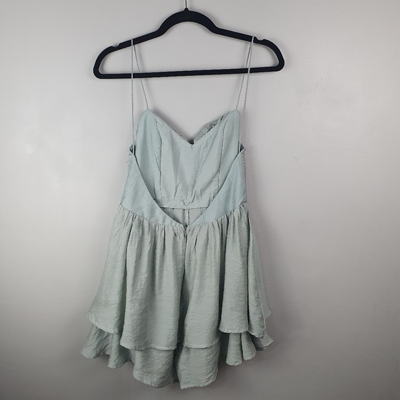 ANGEL BIBA Flowy Romper Low Back Spaghetti Strap Sage Green Women's‎ Size 10 - Picture 5 of 9